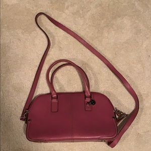 Rose pink leather Lamarthe of Paris handbag